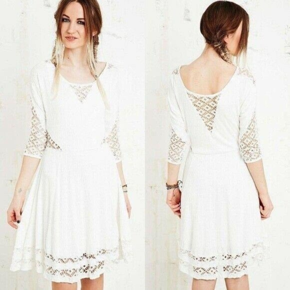 Free people to the point fit and flare lace dress